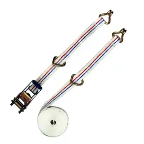 1" Ratchet Tie Down With 2PS Double J Hooks And 2PS Keepers